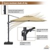 CASAINC 11 ft. Square Cantilever Patio Umbrella with Solar Powered Lights (without base) - 3 of 4