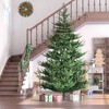 HOMCOM 9 FEET Artificial Christmas Tree, Pine Hinged Xmas Tree with Realistic Branches, Steel Base, Auto Open, Green - 2 of 4