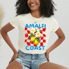 Amalfi Coast Red Checkerboard - Women's Garment Dyed Graphic T-Shirt - 2 of 4