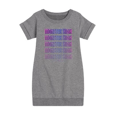 - Monster High - Toddler And Youth Girls Fleece Dress Graphic Short Sleeve Fleece Dress