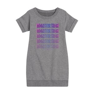 Girls' - Monster High - Toddler And Youth Girls Fleece Dress Graphic Short Sleeve Fleece Dress - 1 of 4