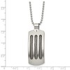 Black Bow Jewelry Stainless Steel Cable Inlay Convex Curved Dog Tag Necklace, 22 Inch - 4 of 4