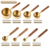 SUGIFT 8 Piece Gold Measuring Cups and Spoons Set, Premium Stainless Steel Measuring Cups with Wood Handles - 3 of 4
