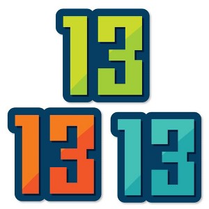 Big Dot of Happiness Boy 13th Birthday - DIY Shaped Official Teenager Birthday Party Cut-Outs - 24 Count - 1 of 4