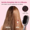 YEVYO Hair Straightener Brush with Keratin Ceramic Coating, Negative ion Straightening Brush, Dual Voltage Hot-air Hair Brush - Black - 2 of 4