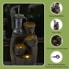 Nature Spring Old-Fashioned Hand Pump and Barrel 4-Tier Fountain With Cascading Waterfall and LED Lights - Brown - 2 of 4