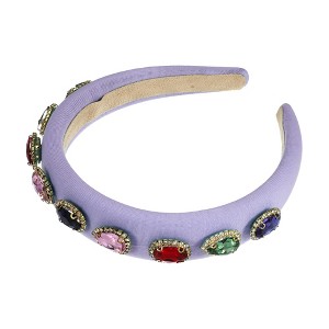 Unique Bargains Women's Bling Sponges Wide Edge Rhinestone Headband 5.12"x1.18" 1Pc - 1 of 4