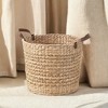 Zita Round Resin Woven Wicker Multi-Use Storage Basket with Handles - 18" x 18" x 15.7" - White-Gray - For Towel - 3 of 4