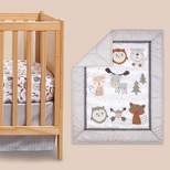 The Peanutshell Woodland Walk Animal Baby Crib Bedding Set - Gray - 3pc