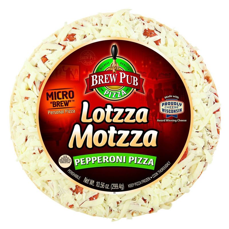 Brew Pub Lotzza Motzza Pepperoni Personal Size Frozen Pizza - 10.56oz, 1 of 4