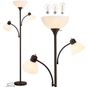 GTCLIGHTING Floor Lamps for Living Room,Torchiere Floor Lamp with 8W Adjustable Reading Lights, Morden Tall Lamps for Living Room, Bedroom, Office - 1 of 4