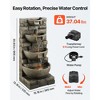 VEVOR Outdoor Water Fountain, 35.63 in Height Fountain and Waterfall, 4-Tier Floor Standing Cascading Fountains with Light and Pump, Gray - 4 of 4