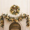 Christmas Wreaths with Lights Pre-Lit 24 Inch Champagne Gold Door Wreath with Ball Ornaments, Rose Battery Operated - 4 of 4