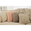 18"x18" Chunky Knit Square Throw Pillow Cream - Saro Lifestyle - 3 of 3