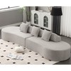 Modern curved combination sofa, terrycloth Polyester sofa, minimalist sofa in living room, apartment, no assembly required, three pillows,Gray - 4 of 4