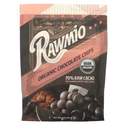 Rawmio Organic Chocolate Chips, 70% Raw Cacao, 0.75 lb (12 oz)