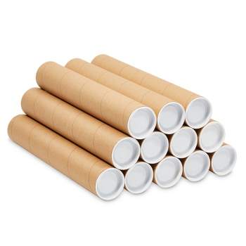 Partners Brand Mailing Tubes with Caps, 4 x 30, White, 15/Case P4030W