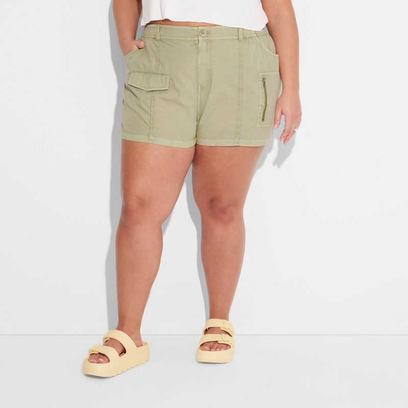 Women's Mid-Rise Pull-On Camp Shorts - Wild Fable™, 3 of 5