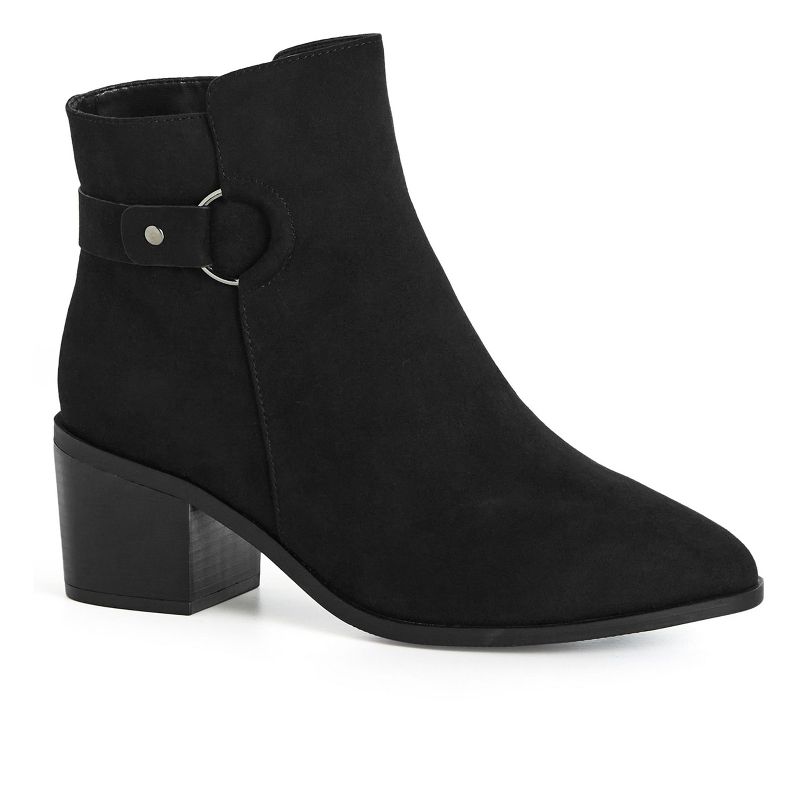 Women's WIDE FIT Marge Ankle Boot - black | EVANS, 1 of 4