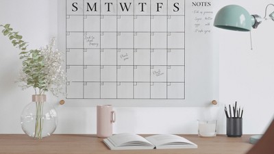 Clear Acrylic Monthly Wall Calendar with Notes and Dry Erase Marker
