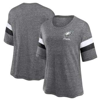 NFL Philadelphia Eagles Women's Weak Side Blitz Marled Left Chest Short Sleeve T-Shirt