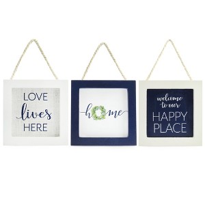 AuldHome Design Tiered Tray Signs for Home, 3pc Set; Your Happy Place Little Signs - 1 of 4
