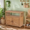 APRILSOUL 42.00"Wooden Patio Bar Table Set with Storage, Buffet Cabinet Sideboard for Outdoor and Indoor - 2 of 4