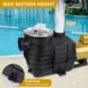 High-Flow Swimming Pool Pump – Single Speed, Self-Priming Pool Pump for Inground & Above Ground Pools, Built-in Strainer Basket & Drain Plug - 2 of 4