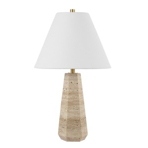 Calla 23.5" Travertine Table Lamp - Beige - Safavieh - 1 of 4