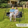 VINGLI Heavy Duty 800 LBS Wicker Hanging Porch Swing with Cushions & Chains, 5FT Outdoor Rattan Swing Bench for Garden, Yard, Lawn (Black) - 4 of 4