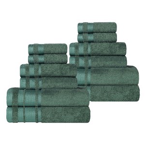 Cotton Medium Weight 12 Piece Bathroom Towel Set by Blue Nile Mills - 1 of 4