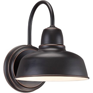 John Timberland Urban Barn Industrial Rustic Wall Light Sconce Oil Rubbed Bronze Hardwire 8 1/2" Fixture Gooseneck Arm for Bedroom Bathroom Vanity - 1 of 4