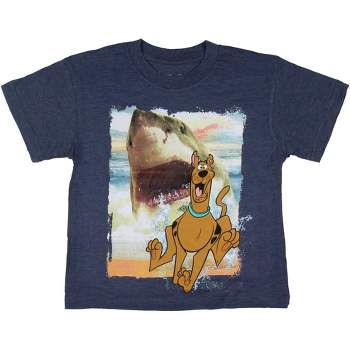 Scooby-Doo Boys' Shark Chasing Scooby Print Design T-Shirt Kids