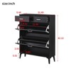 AZL1 Life Concept Shoe Rack Large Size Free Standing Tipping Bucket with 2 Flip Drawers for Entryway Hallway Bedroom, Black, 40.16"*23.03"*7.28" - 3 of 4