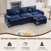 HYLEORY 105.9 in. Chenille Fabric 4-Seat Pillow Top Arm L-Shaped Secitonal Sofa with Ottoman - 2 of 4