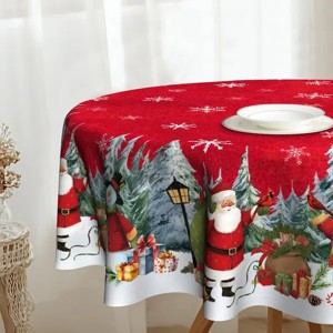 Racxily Christmas Round Tablecloth 60 in Christmas Nativity Table Cloth Xmas Tree Table Cloths Decorations - 1 of 4