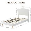Acekool Crown Headboard Bed Frame for Kids, Adjustable Teddy Upholstery, Wood Slats, No Box Spring Needed - 2 of 4