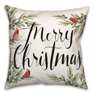Creative Products Merry Christmas Cardinals 16 x 16 Spun Poly Pillow - 1 of 3