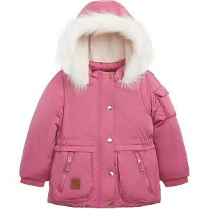 LONDON FOG Little/Big Girls' Heavyweight Faux Fur Trim Fleece-Lined Jackets - 1 of 4