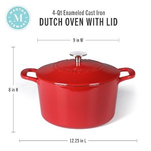 Martha Stewart Gatwick 4 Quart Enamel Cast Iron Dutch Oven - Red - 1 of 1