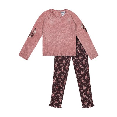 Nicole Miller Toddler Girls 2 Piece Chenille Top and Pants Set