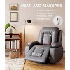 Power Lift Recliner Chair PU Leather with Massage for Elderly Ergonomic Lounge Chair with 2 Cup Holders Side Pocket - 4 of 4