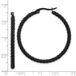 Chisel Stainless Steel Polished Black IP-plated Diamond Cut Hoop Earrings - 1 of 4