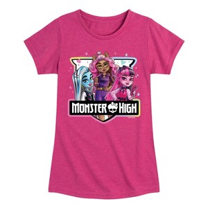 Girls' - Mattel - Girl Group Crest Fitted Short Sleeve Graphic T-Shirt - 1 of 4