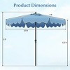 Costway 9 FT Patio Umbrella 2-Tier Market Table Umbrella with Sun-Protective Canopy Beige/Navy/Gray/Brown/Turquoise - 3 of 4