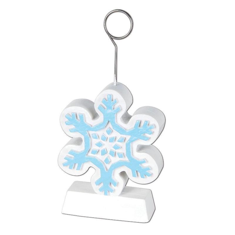 Beistle 6 oz. Snowflake Photo/Balloon Holder Light Blue/White 3/Pack 20746, 1 of 2