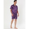 Lars Amadeus Men's Short Sleeve Top and Pants Summer Satin Pajama Sets - 2 of 4