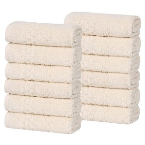 Zero Twist Waffle Textured Cotton Medium Weight Towel Set by Blue Nile Mills - 1 of 4