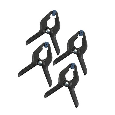 Blue Ridge Tools 4pc Clamp Set: Heavy Duty Plastic Clamps for Garage & Hardware, 1 Year Warranty