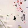 Slickblue Cat & Flowers Wall Decals 19.5"x27.0" – Adorable Cat Design Vinyl Stickers for Home Walls - 3 of 3